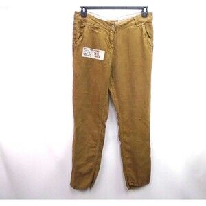 Poetry Women's 100% Linen Pants Size 10 ( 33x28) Tapered Leg Brown